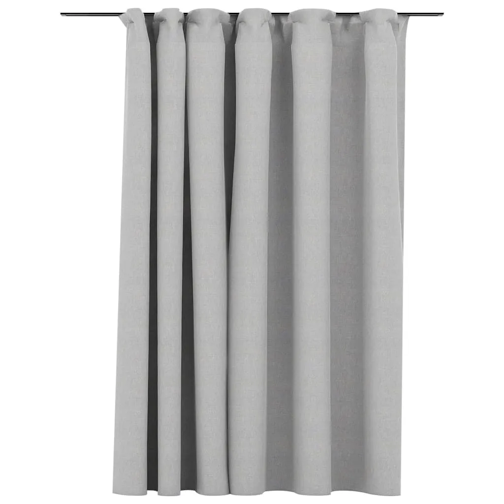 vidaXL Tenda Oscurante Grigio 290x245 Effetto Lino con Ganci