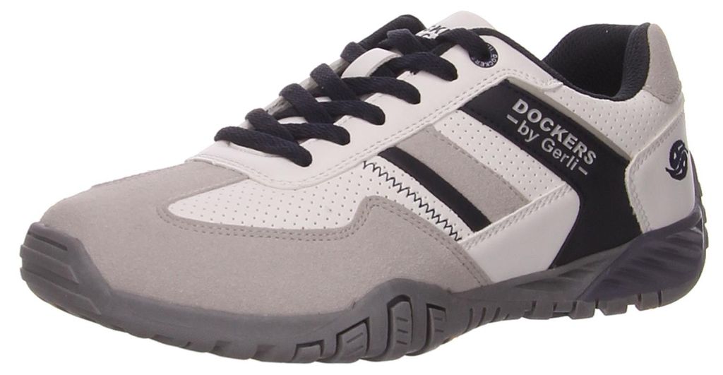Dockers Schnürhalbschuhe bequem in weiss/weiss kombi, Gr. Produktbild 