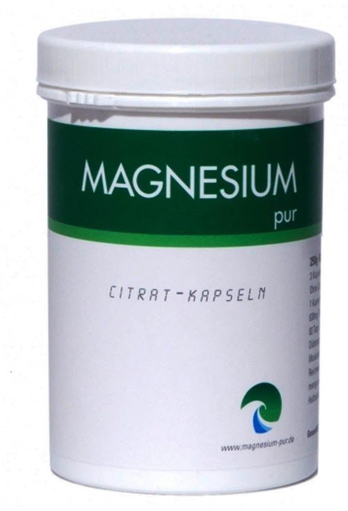 Magnesium Pur 250 Kapseln, Magnesiumcitrat Citrat Vegan