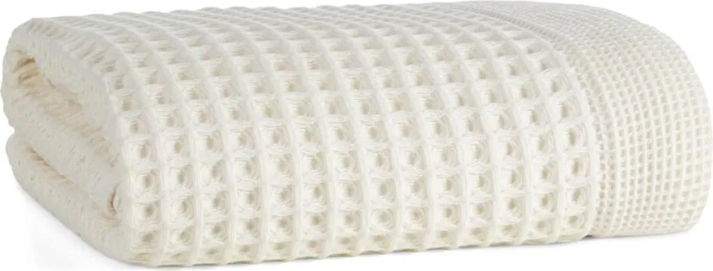 Drap de Douche 90x150 cm en Pur Coton Gaufré Coloris Crème Élégant