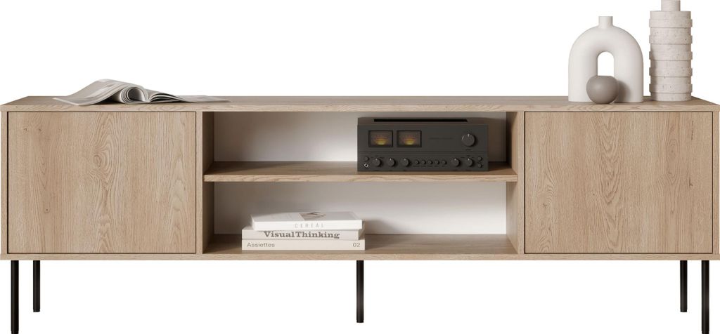 MIRJAN24 TV-Schrank Domi 180 EF 2D mit zwei Drehtüren (Farbe: Eiche Cremona)