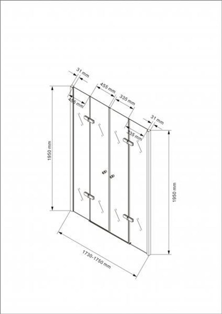 BuyLando Josefine 175x195 cm Duschtür Nischendusche Klarglas