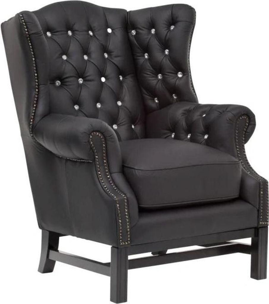 Ohrensessel Chesterfield Kingsfield schwarz