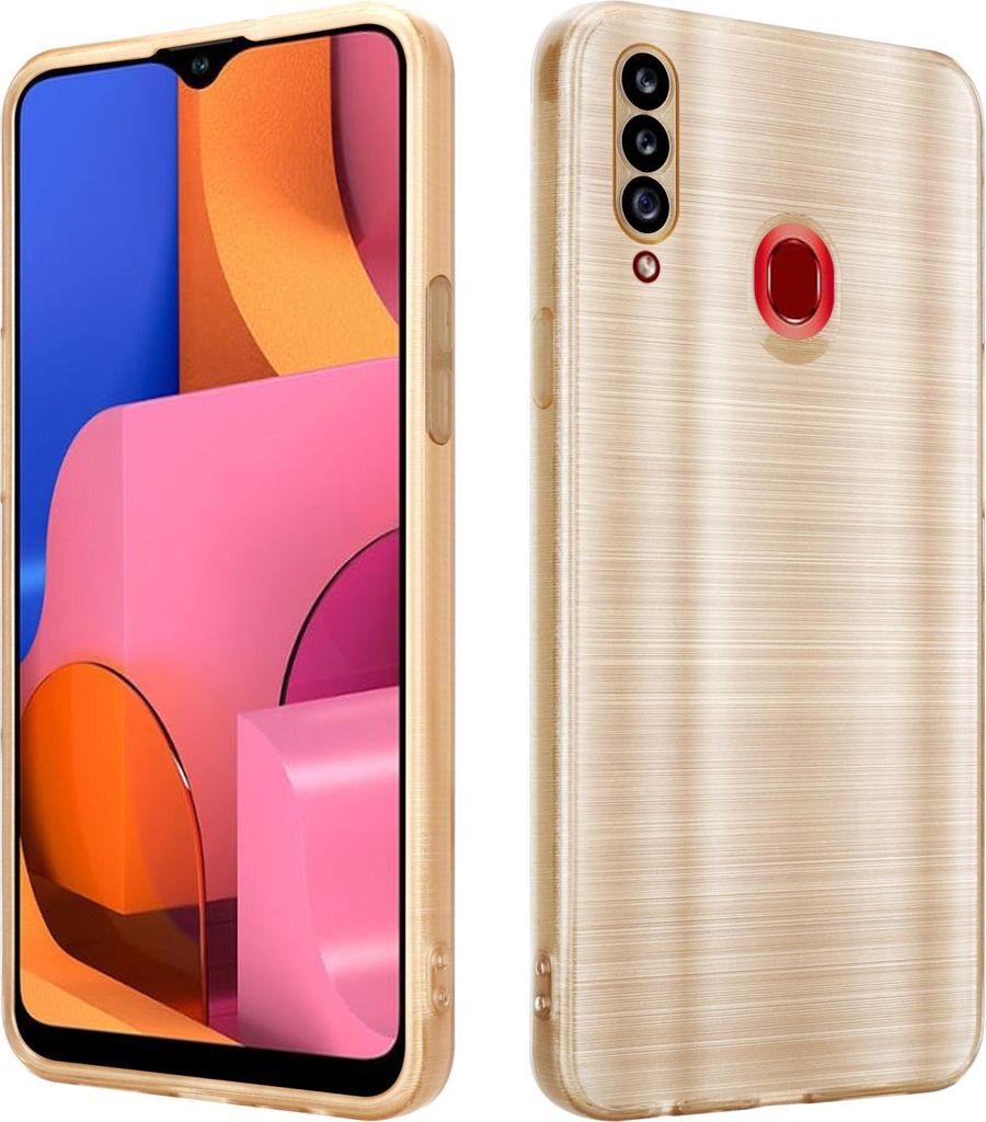 Cadorabo Hülle für Samsung Galaxy A20s Schutz Hülle in Gold Handyhülle TPU Silikon Etui Case