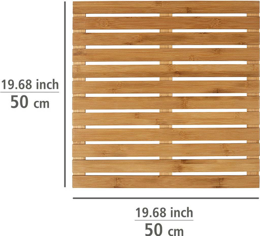 WENKO Baderost Indoor Outdoor Bambus Vorleger 50x50 cm