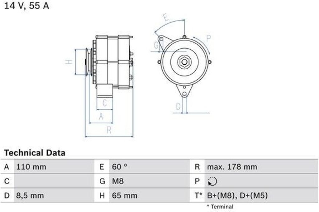 Bosch Lichtmaschine Generator 55A