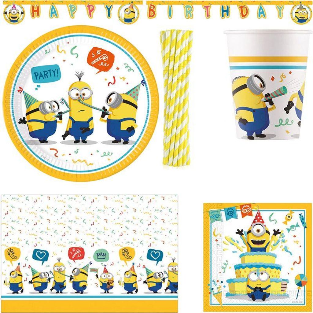 Minions Partyset Kindergeburtstag Party Deko Produktbild 