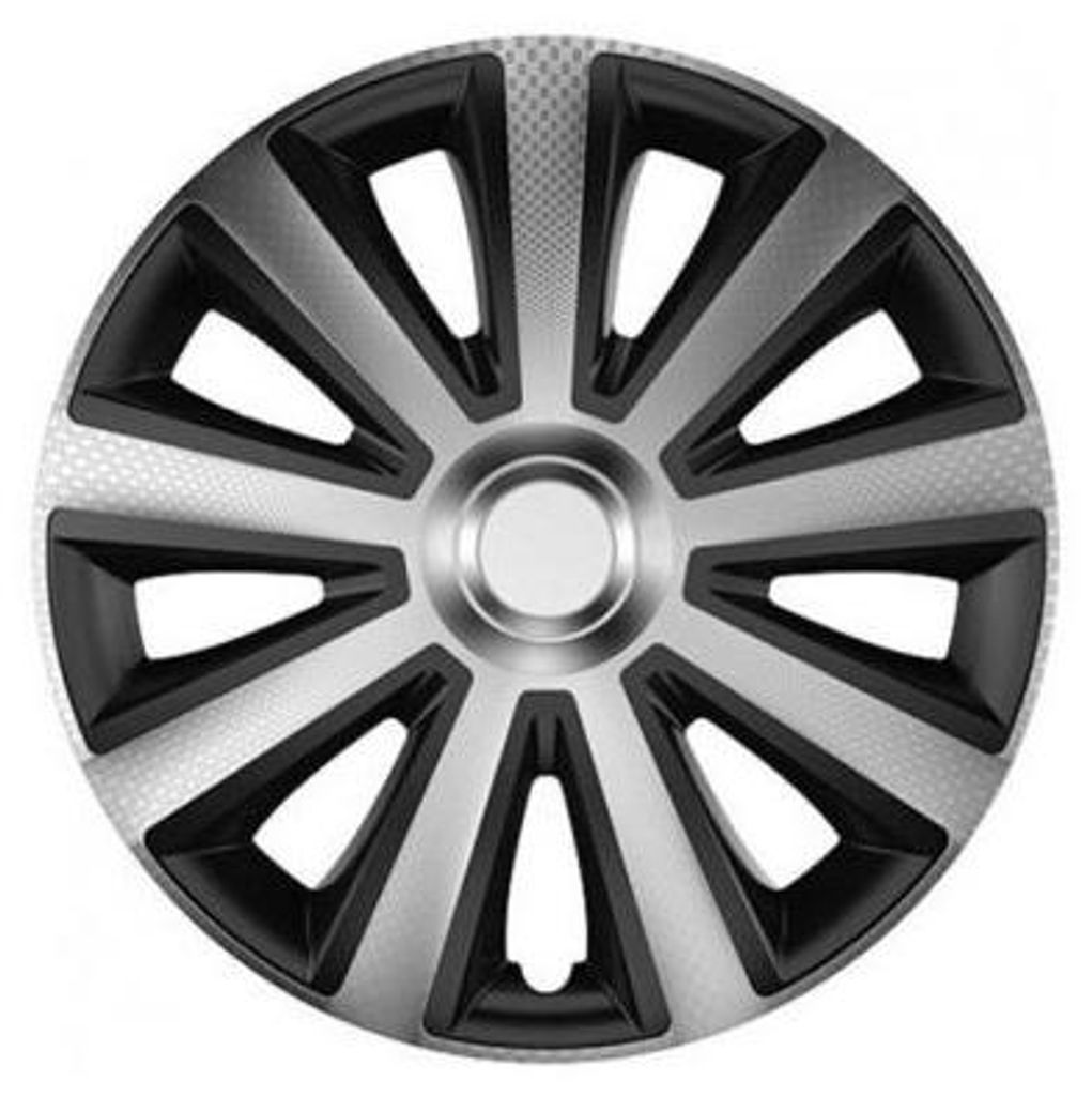 VERSACO | Radkappen Radzierblenden Aviator carbon Silber und Schwarz 14" 4tlg, Radabdeckung, Zierblenden, Zierkappen, Radblenden, Felgen