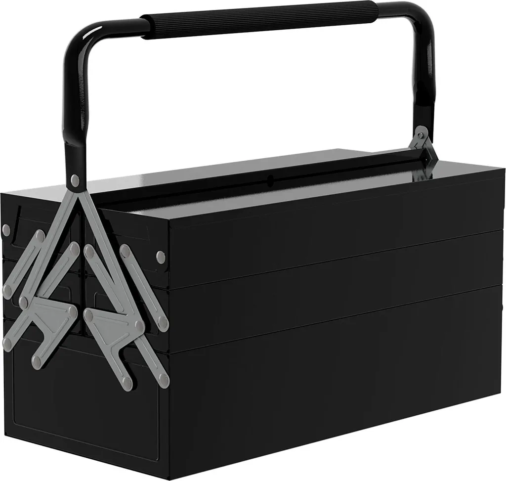 Boîte à outils en métal pliable 5 compartiments en acier pour garage