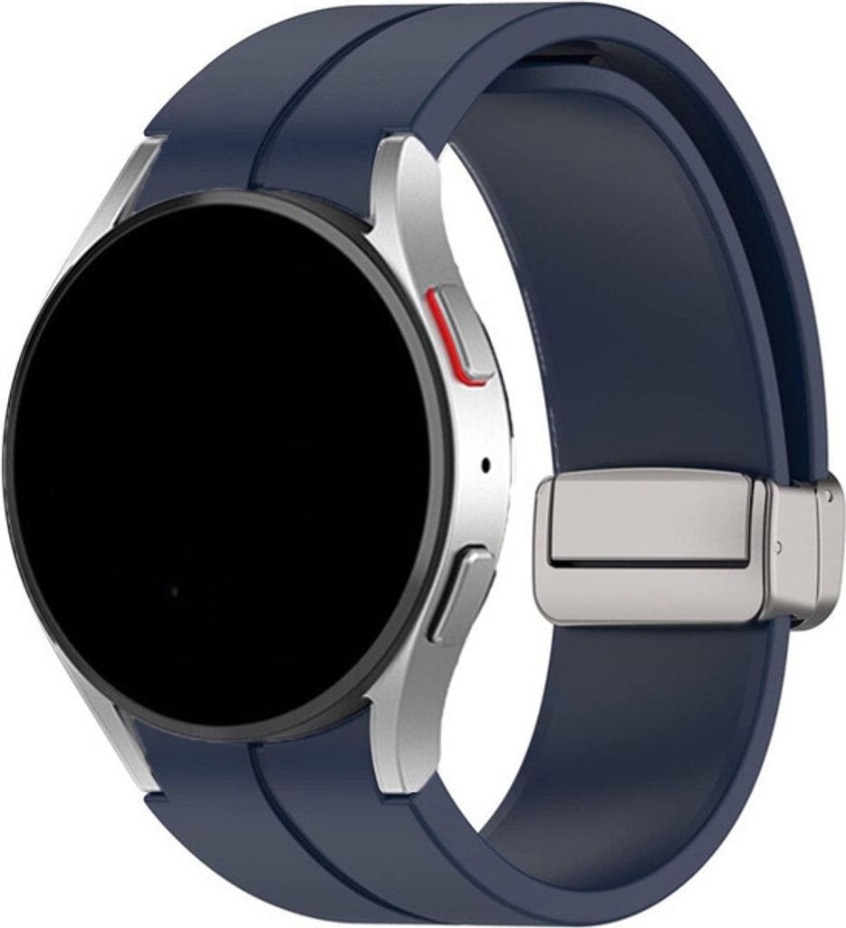 Strap-it Samsung Galaxy Watch 6 Classic 47mm Silikon Armband D-Buckle (Dunkelblau)