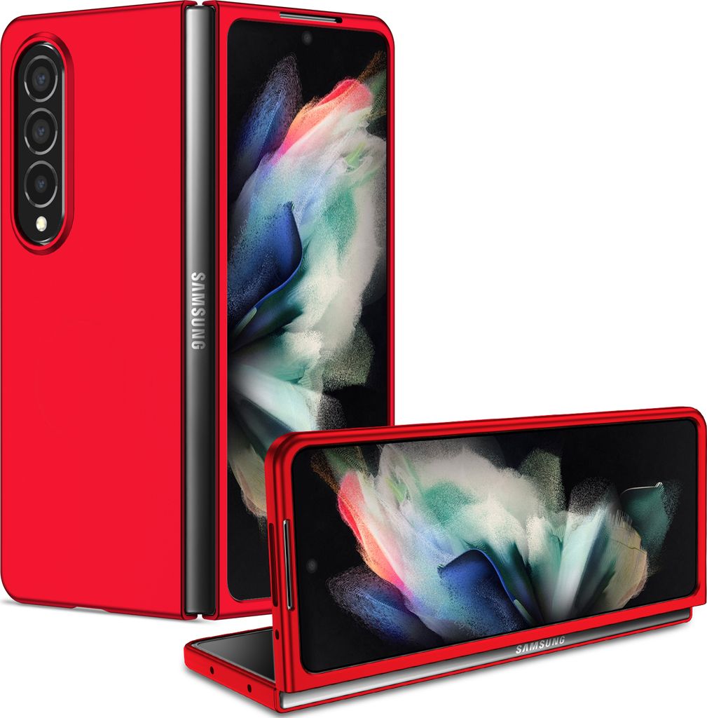 Samsung Z Fold4 5G Hülle, Dünn Hart PC Kratzfeste Schutzhülle für Samsung Galaxy Z Fold 4 5G Rot
