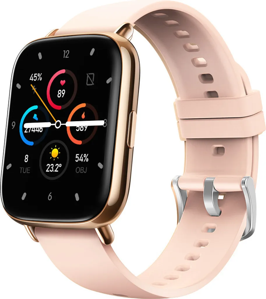 INF Montre Connectée Or Écran 1,69 Pouces avec 24 Modes Sportifs IP67