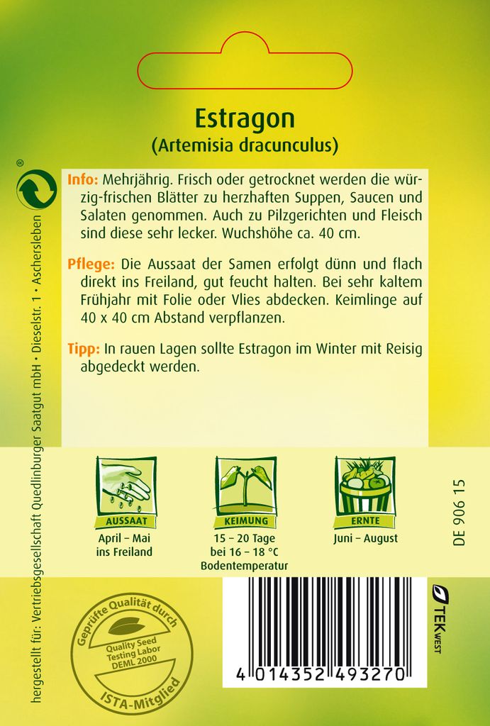 Estragon | Estragonsamen von Quedlinburger Produktbild 