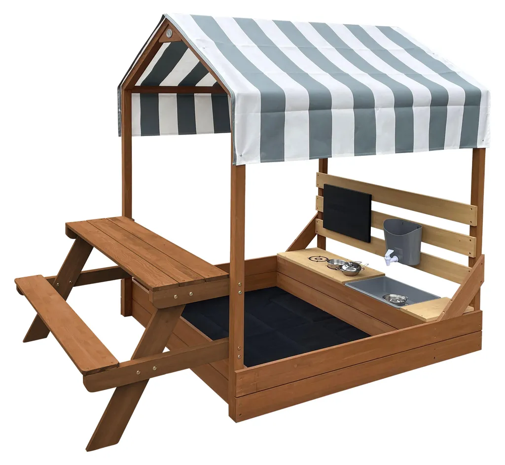Bac à Sable Couvert avec Maisonnette pour Protéger le Jeu des Intempéries - 5