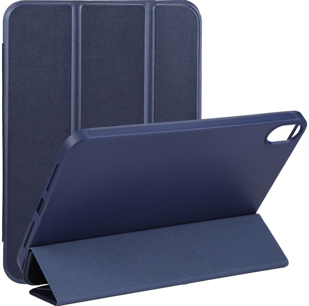 Mobigear Tri-Fold Gel iPad Mini 7 (2024) Hülle TPU,Kunstleder Klapphülle - Dunkelblau