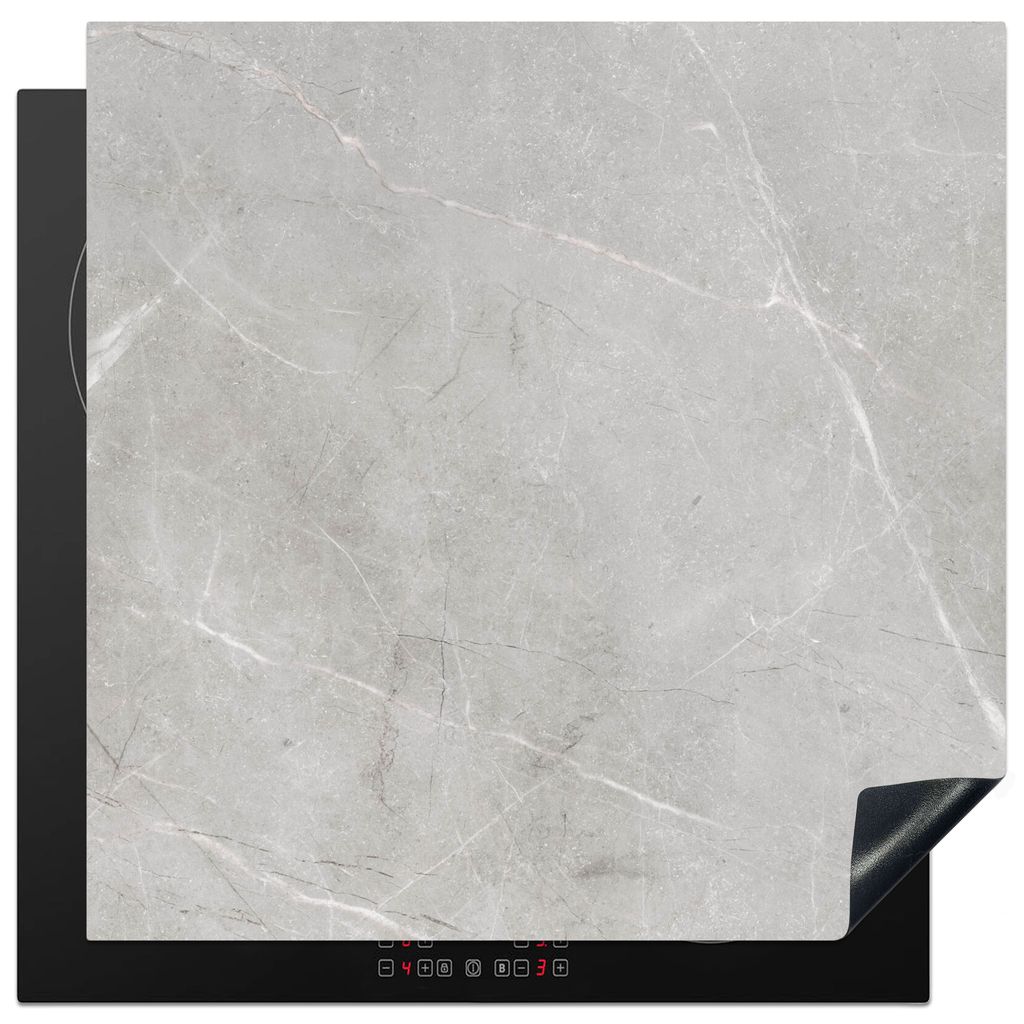 KitchenYeah Herdabdeckplatte Grau - Beton - Industriell , 78x78cm, Küche Deko, Glaskeramikkochfeld Herdabdeckung, Abdeckplatte fùr Kochfeld