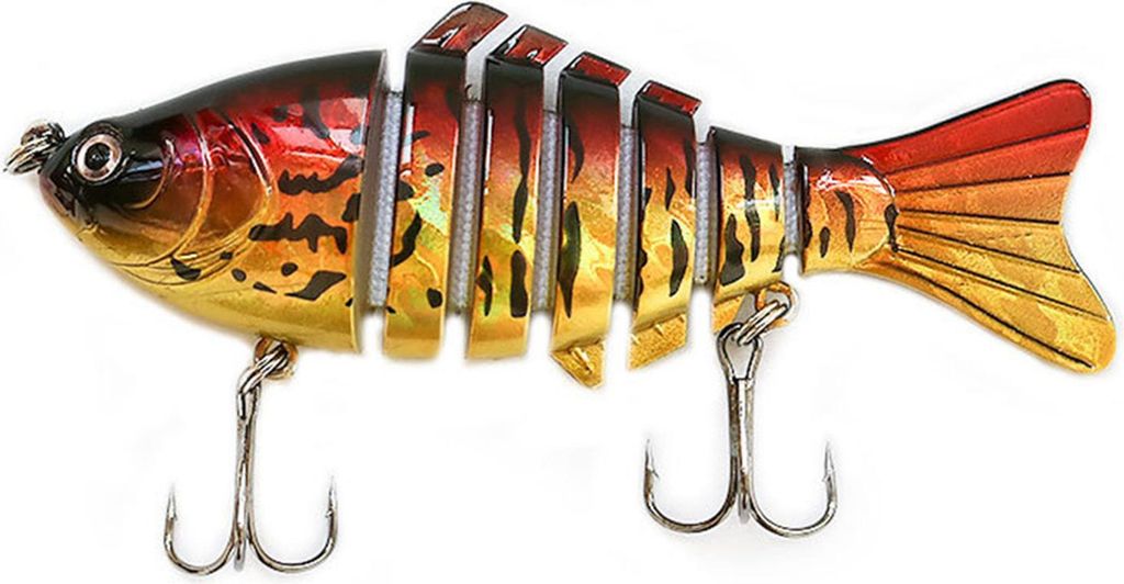 10 cm/15,5 g Mehrgelenk-Angelköder mit Haken, realistischer 7-teiliger Swimbait, bionischer Hartköder, Kunstköder, Süßwasser-/Salzwasser-Angel...