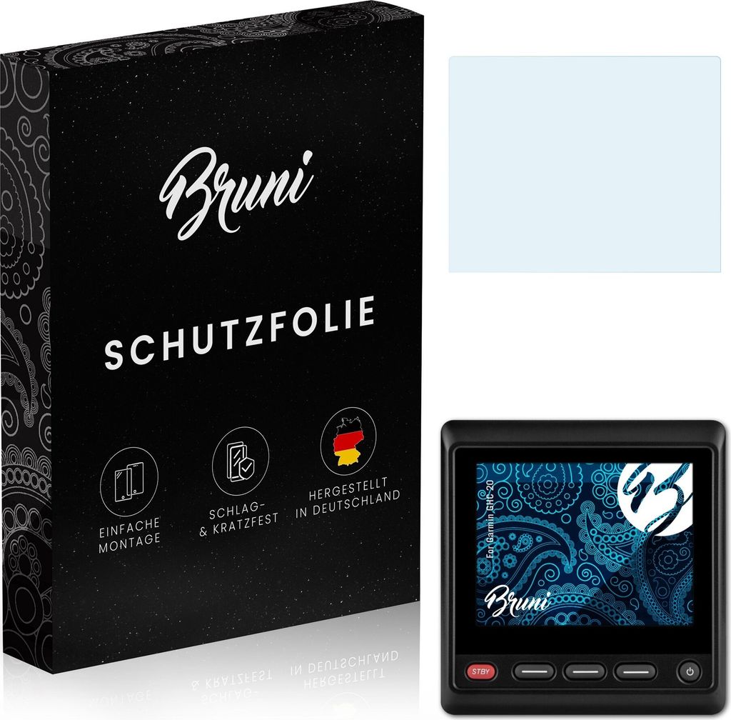 Bruni Basics-Clear 2x Schutzfolie kompatibel mit Garmin GHC 20 Folie