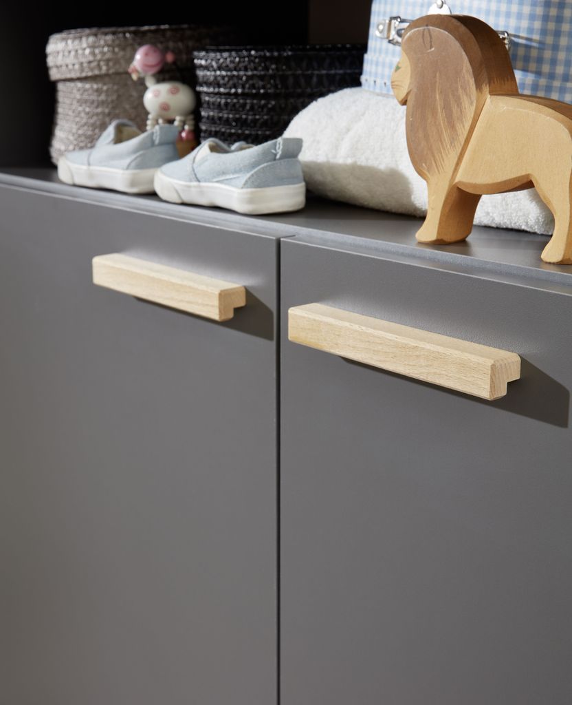 trendteam Babyzimmer Kleiderschrank Mats Grau Melamin 130 x Produktbild 9