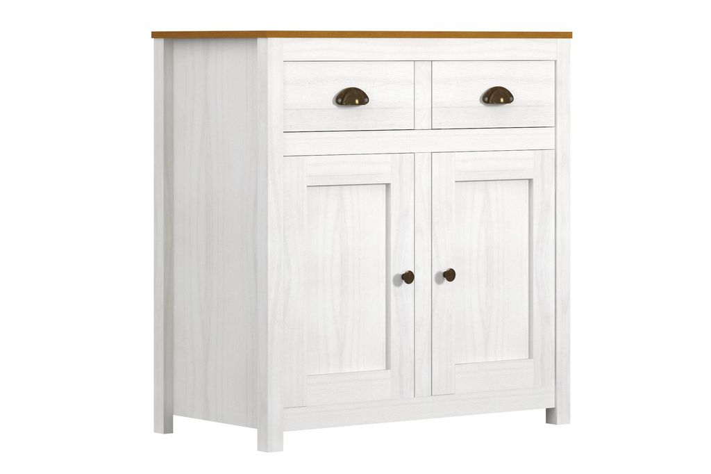 SIT Möbel Kommode | 2 Türen, 2 Schubladen | Kiefer massiv | Weiß, lackiert | B 86 x T 45 x H 90 cm | 19001-06 | Serie KOMMODE