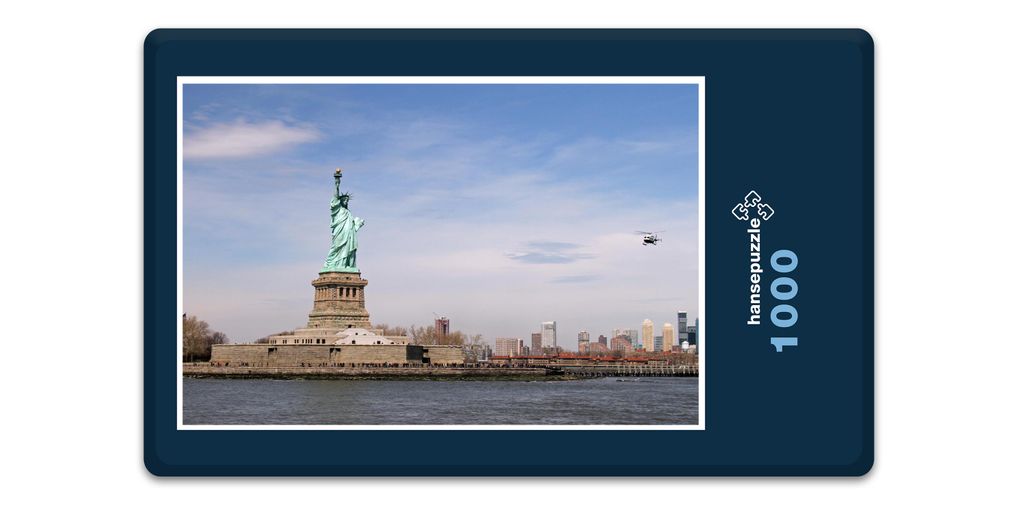 hansepuzzle 19363 - Freiheitsstatue Puzzle, 1000 Teile, Gebäude, 60,0 x 46,0cm mit hochwertiger Aufbewahrung, Kartonbox & Beutel