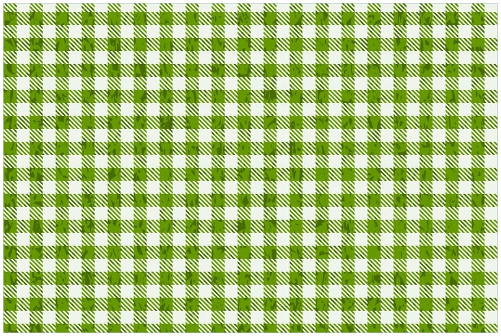 Wallario Premium Glasbild, freischwebende Optik, kräftige Farben, Größe 90 x 60 cm Motiv Muster einer Tischdecke in grün und weiß kariert