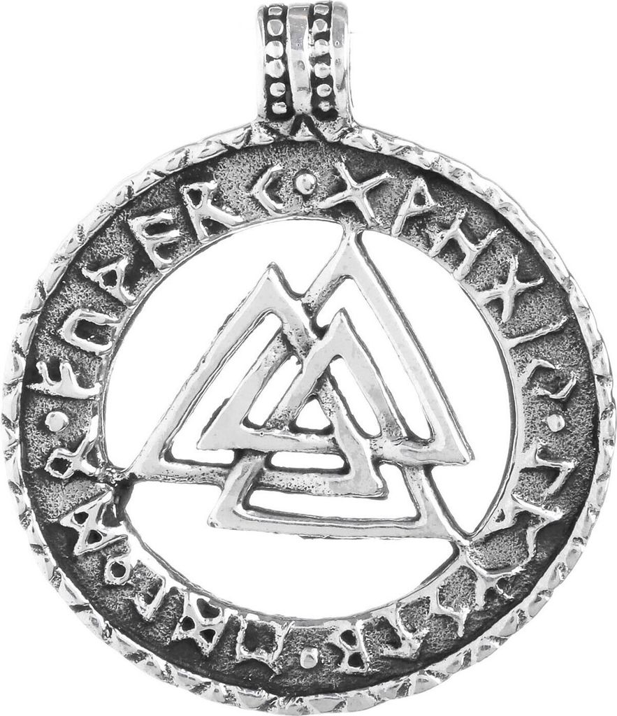 Silberanhänger Valknut Futhark Silber Wikinger Viking Schmuck Runen W