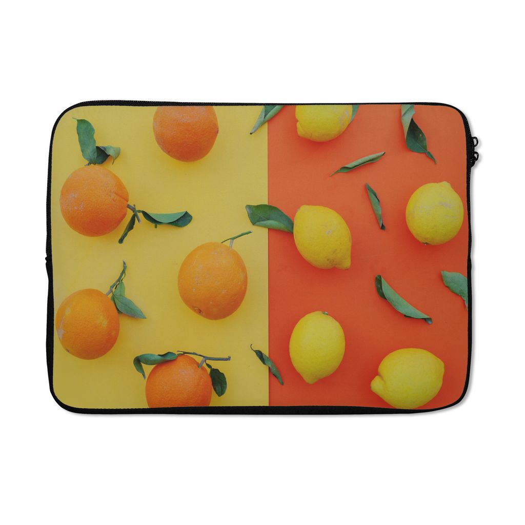MuchoWow Laptop Hülle 13 Zoll Zitrone - Orange - Gelb Laptoptasche - Laptophülle - Sleeve - Rundumschutz