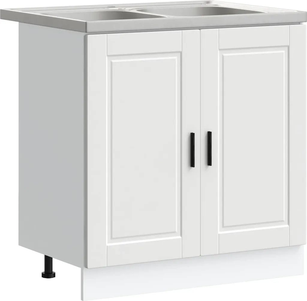 Meuble sous lavabo blanc Porto pour organiser sa salle de bain - 2 pcs