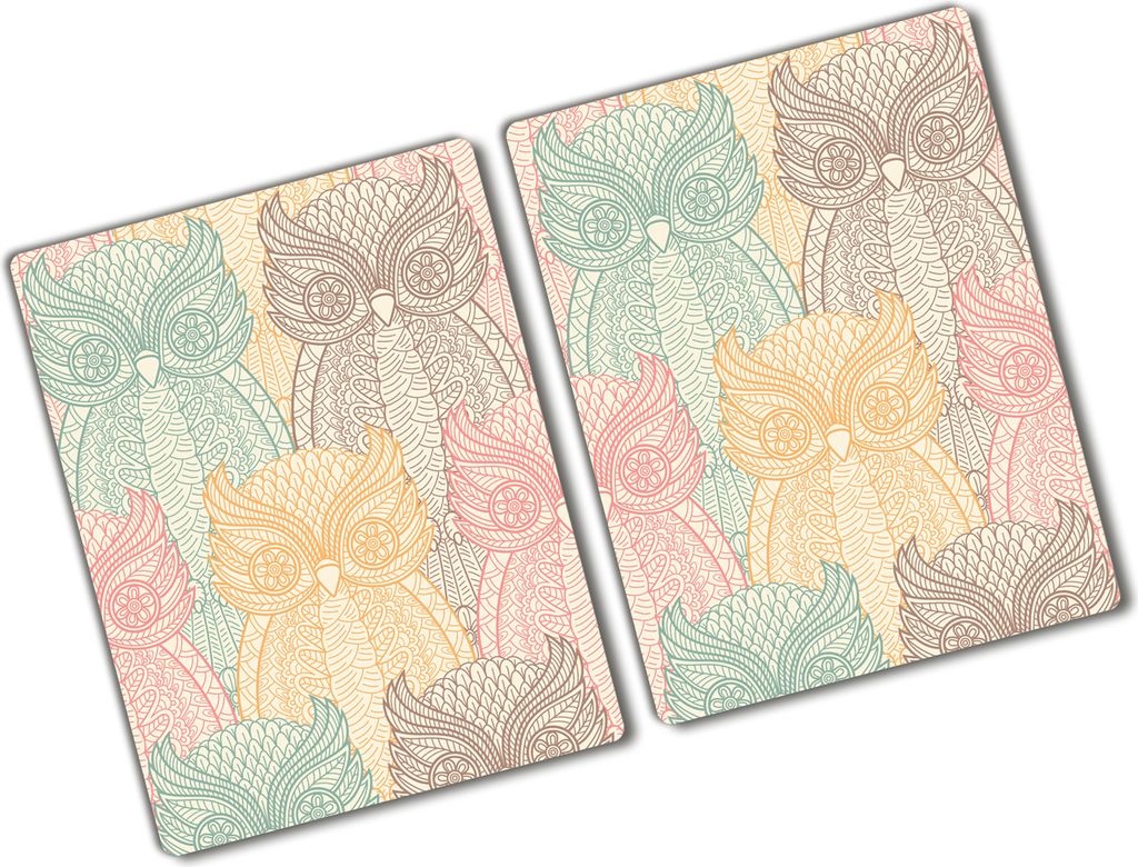 Tulup Glas Herdabdeckplatte - 2x40x52 cm - Glaskeramikkochfeld-Abdeckung Spritzschutz Glasabdeckplatte Kochplattenabdeckung und Schneidebrett - Zwe...