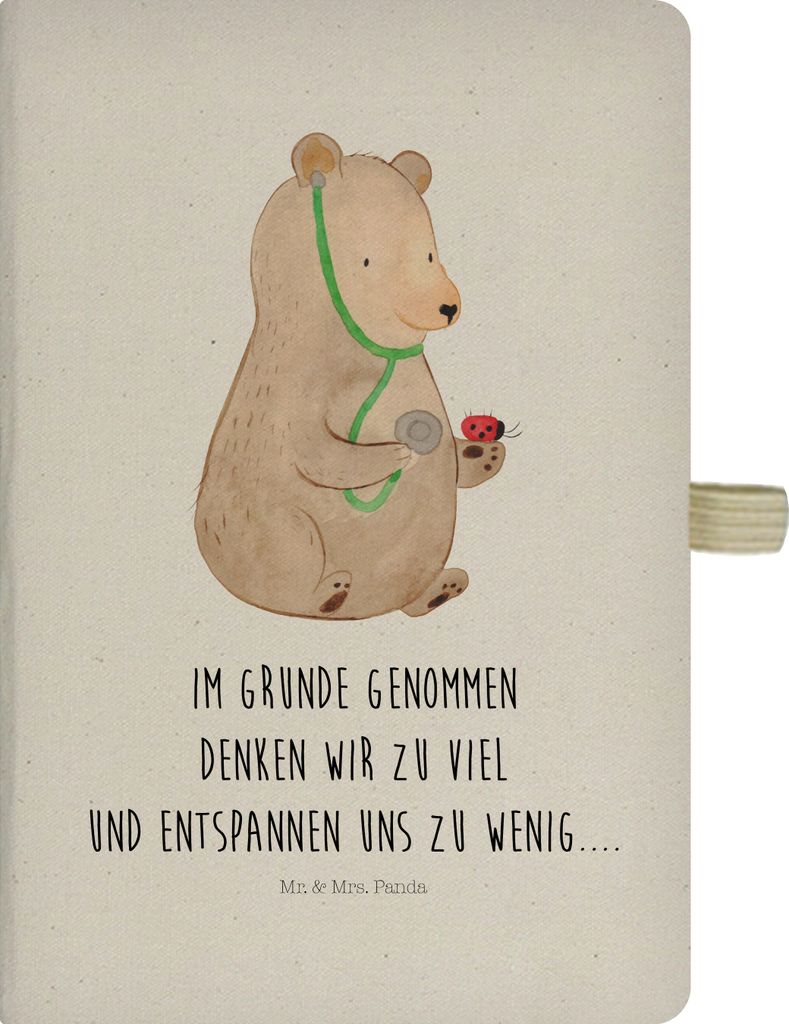 Mr. & Mrs. Panda Journal Bär Arzt - Transparent - Geschenk, Professorin, notizbuch, Ärztin, Kladde, Skizzenbuch, DIN A4, Professor, Doktor, Adres...