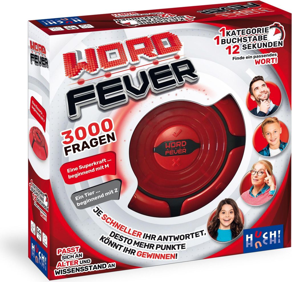 882158 - Word Fever - Quizspiel, 2-4 Spieler, ab 7 Jahren (DE-Ausgabe)