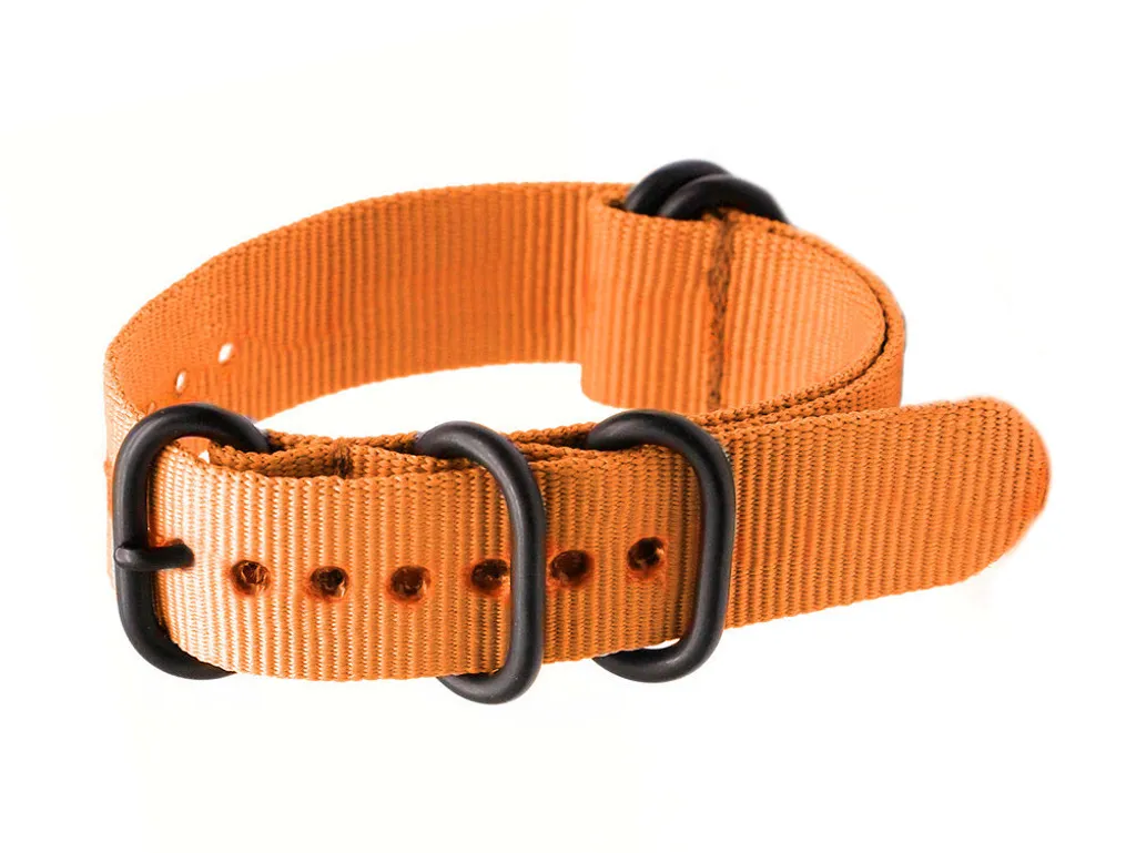 Bracelet Montre NATO N01 Orange 20mm - Nylon Balistique Robuste