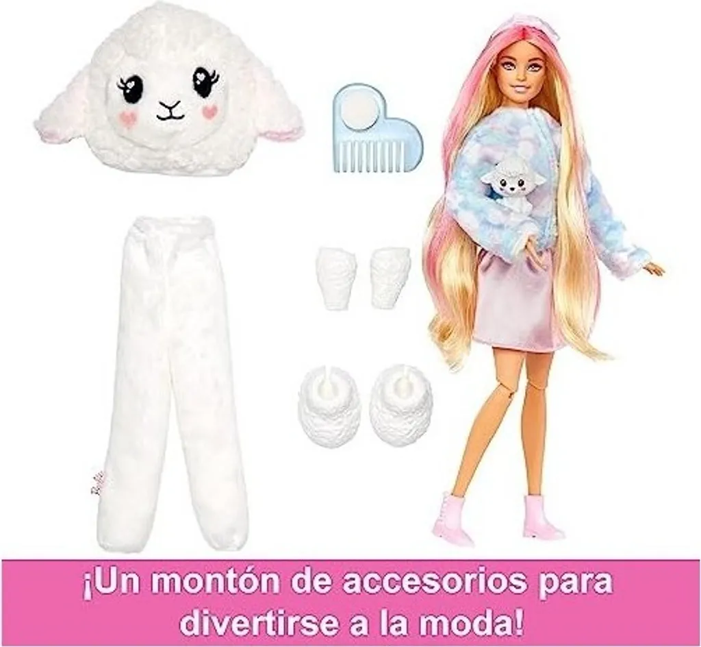 Barbie Cutie Reveal Agneau : Poupée Articulée avec Transformation Magique
