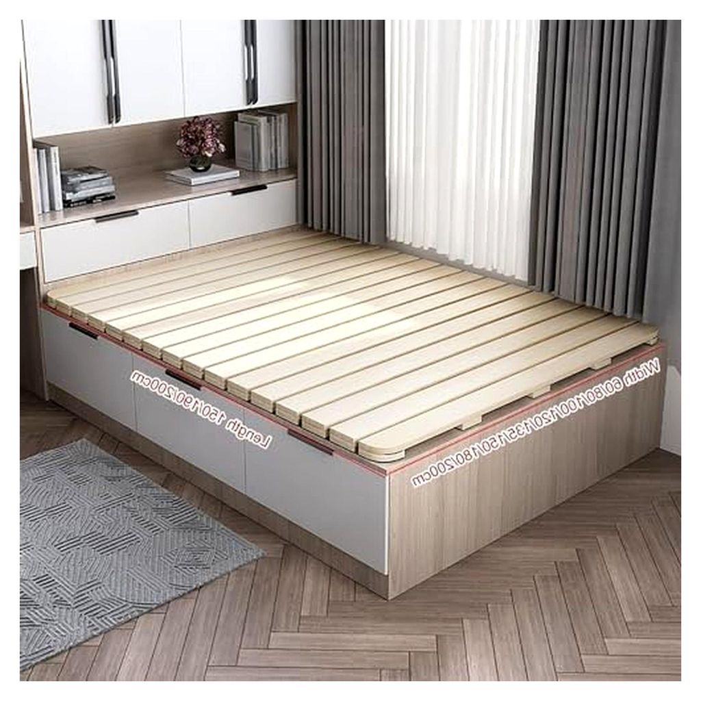 Rollbares Bettbrett aus Holz zur Unterstützung von Matratzen, Verstärkung unter Kissen, strapazierfähige Sofa-Planke mit Nylonschnur