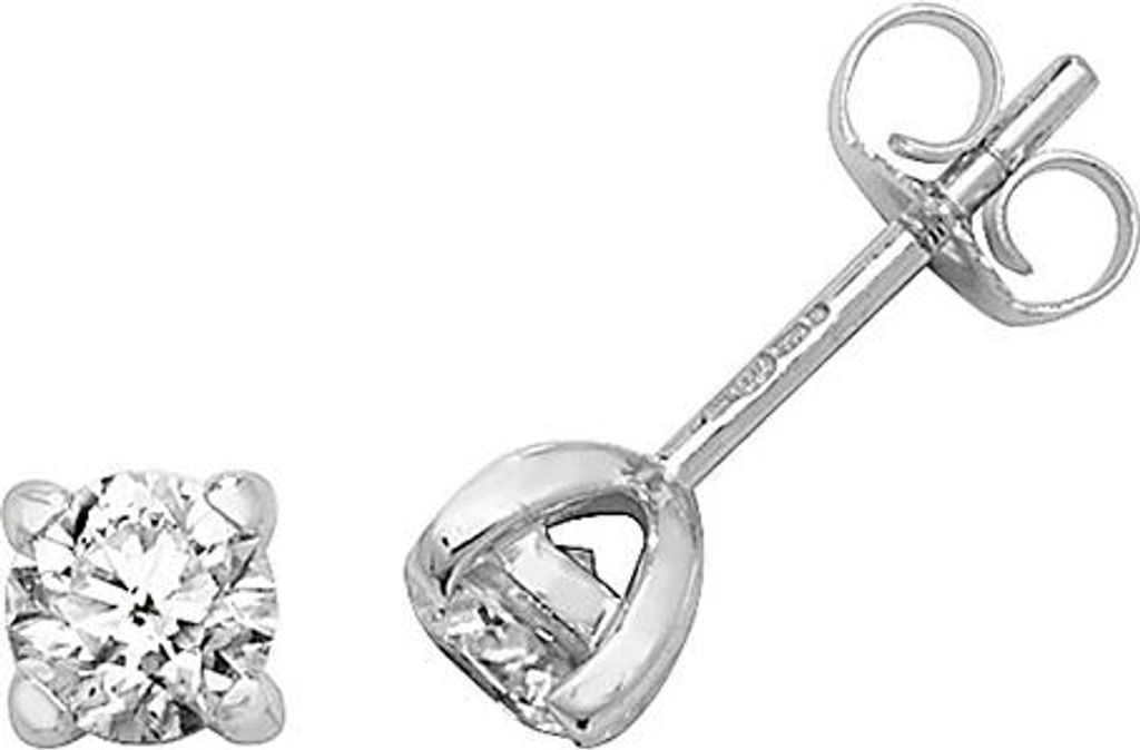 Klassische 18 Karat (750) Weißgold Damen - Diamant Paar Ohrstecker Brillant-Schliff 0.75 Karat GH - SI2 - 5mm*5mm; TRS21060
