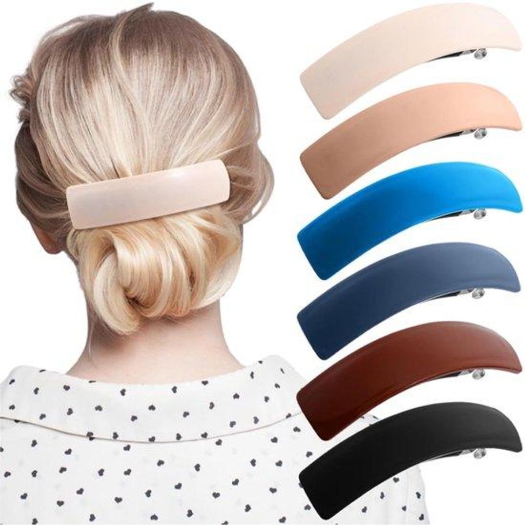 Haarclips - 6 stuks - Haarspelden - Gebogen, platte clips - Productafbeelding 
