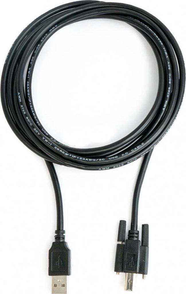SYSTEM-S USB 2.0 Kabel 3 m Typ A Stecker zu B Stecker Schraube in Schwarz