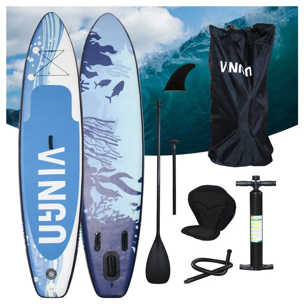 Surfboard mit Sitz Stand Up Paddle Kajak-Sitz Komplettset Aufblasbar 305cm 