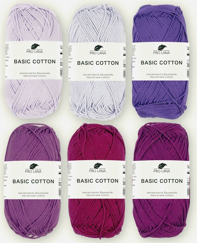 Waldbeere Mix Set - Pro Lana Basic Baumwolle - 100% Baumwolle 6×50g