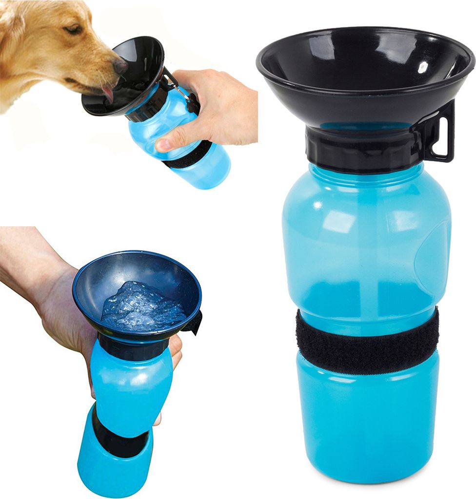 Verk Cestovná fľaša pre psov s miskou 500 ml modrá Obrázok produktu 