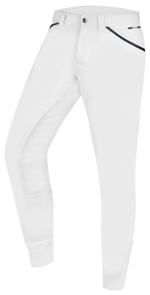 E.L.T Reithose Herren Marc Silikon Vollbesatz Herrenreithose Weiß 46