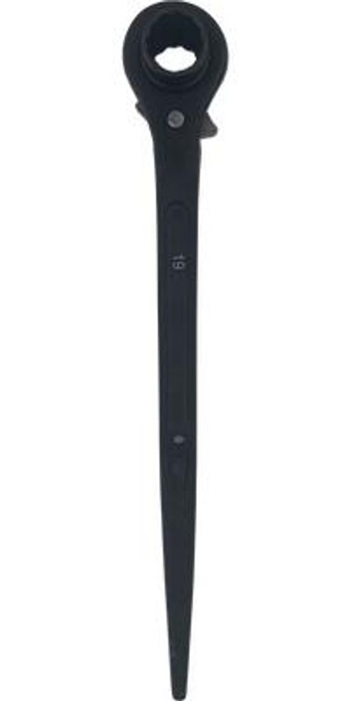 Gerüstbauer-Ratsche 19/22mm, Kohlenstoffstahl, umschaltbar, geschmiedet, Montagedorn