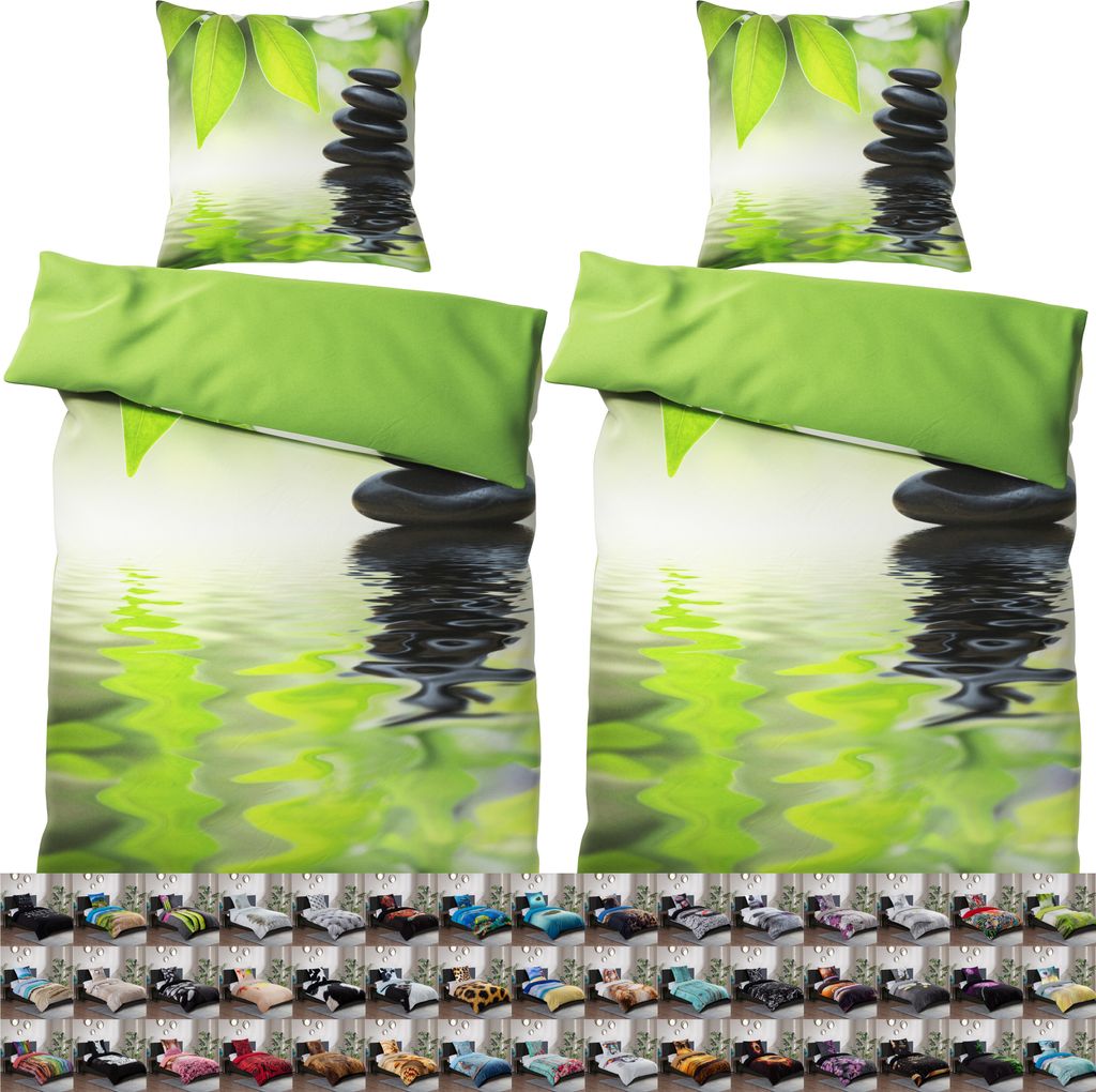 SANILO Bettwäsche 135x200 cm, 100% feinste Baumwolle, 4-teilig, Bettbezug, Kissenbezug 80x80cm - Harmony