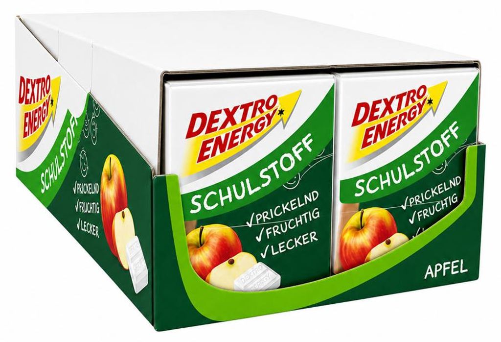 Dextro Energy Schulstoff Apfel, Traubenzucker mit Produktbild 
