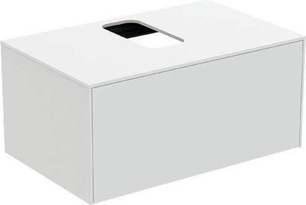 Waschtischplatte CONCA mittiger Ausschnitt, 802x505mm weiß matt weiß matt