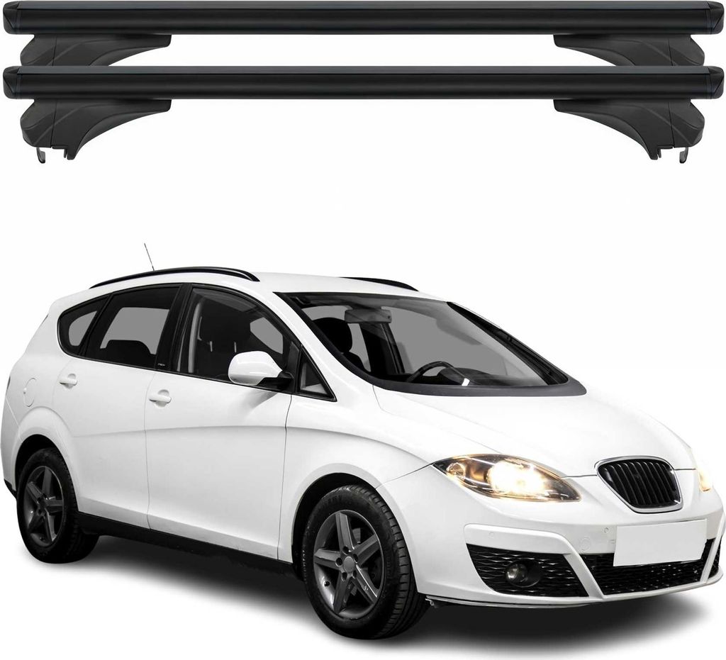 Menabo Dachträger Grundtäger für Seat Altea XL 2009-2015 FL Aluminium Schwarz 2x