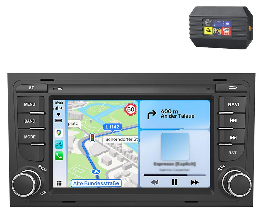 Autorádio s adaptérom DAB+ pre Audi A4 8E, 8H, B6, B7 Obrázok produktu 