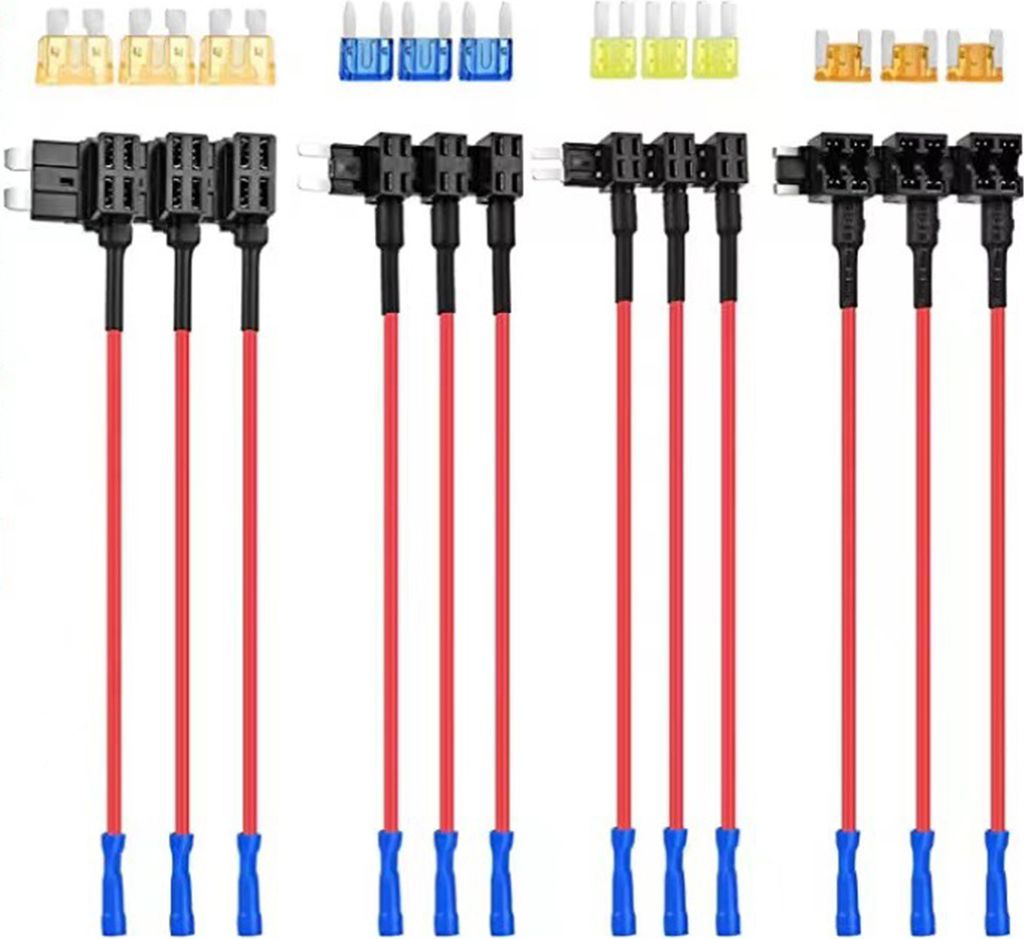Sicherungsabgriff-Adapter Auto-Elektrogeräte Überbrückungsstecker Low Profile Mini Micro Sicherungshalter Mini Blade-Fuse Autozubehör