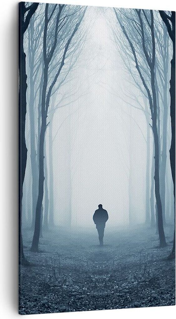 Bild auf Leinwand - Leinwandbild - Einteilig - Charakter Wald Einsamkeit - 45x80cm - Wand Bild - Wanddeko - Wandbilder - Leinwanddruck - Bilder - W...